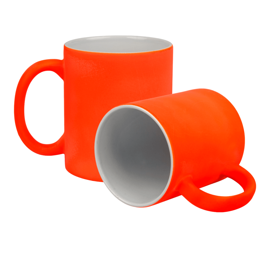 Rubber coated neon mug for engraving